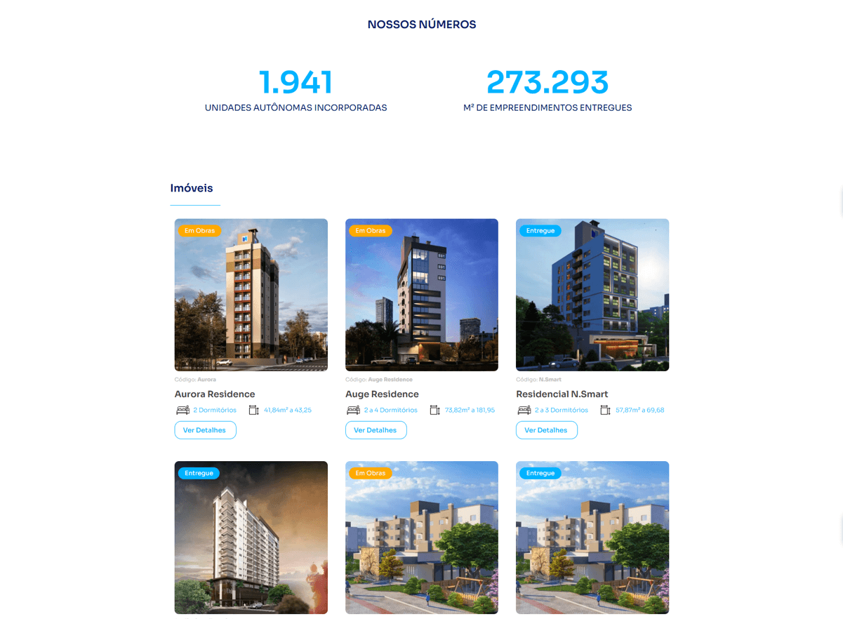 Novare Empreendimentos Website screenshot 2