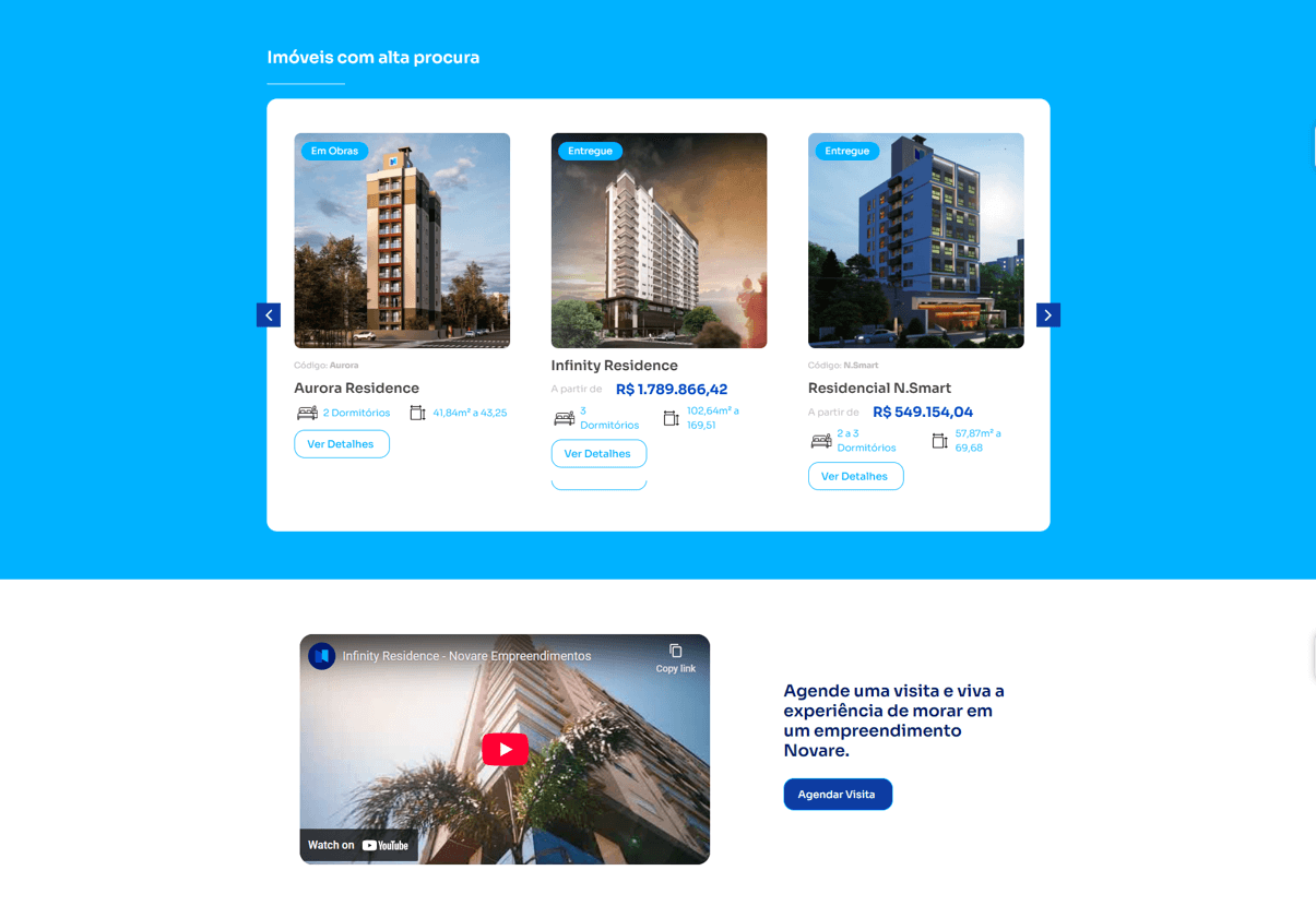Novare Empreendimentos Website screenshot 3