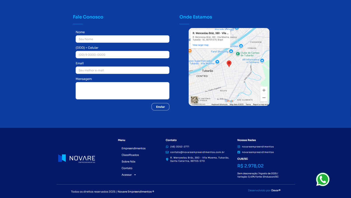Novare Empreendimentos Website screenshot 4